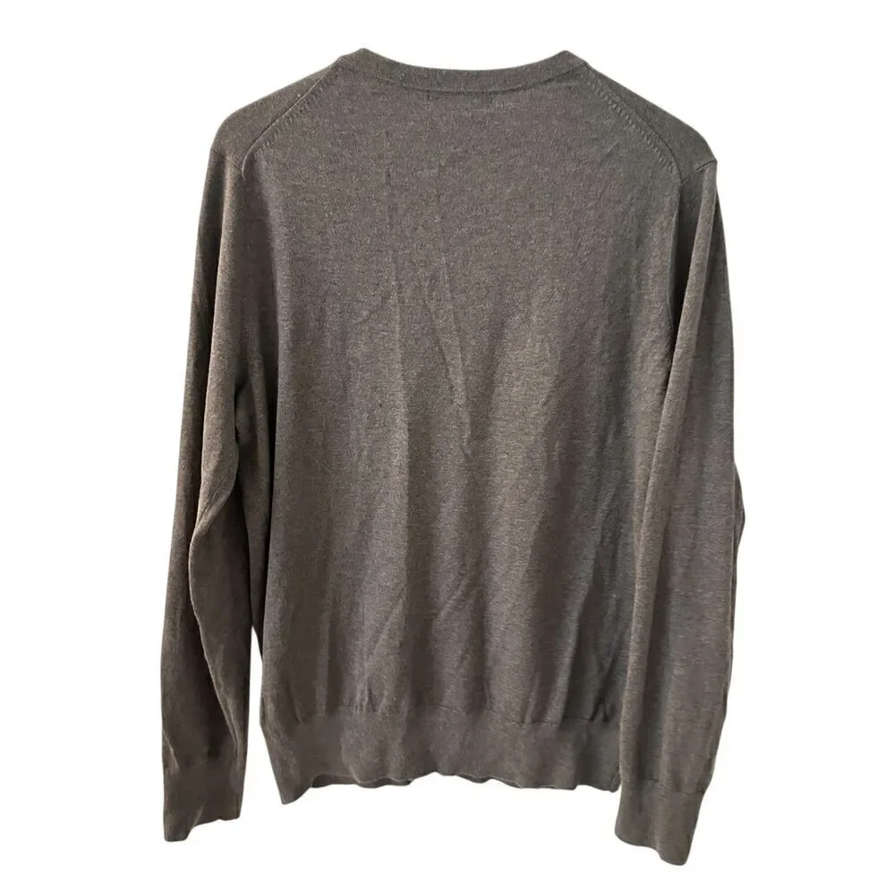 Banana Republic Luxury Blend Silk‎ Cashmere Grey V-Neck Sweater Size L